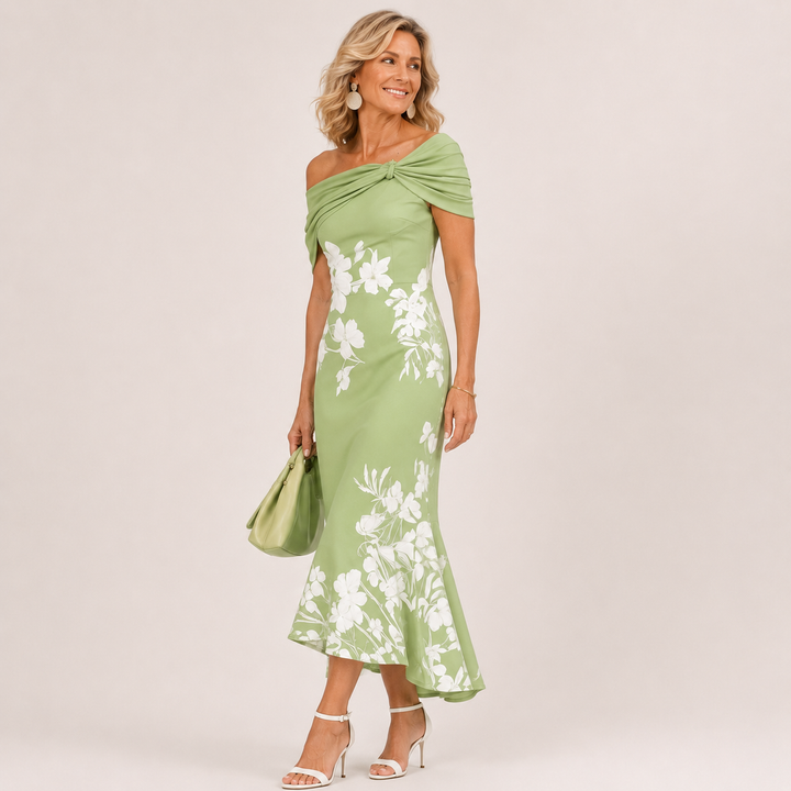 Loretta Floral Off-Shoulder Midi Dress