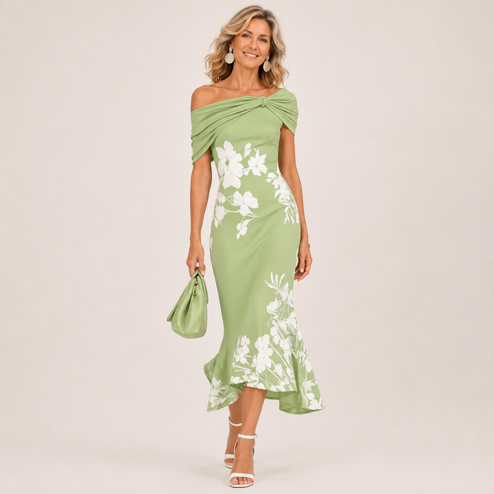 Loretta Floral Off-Shoulder Midi Dress