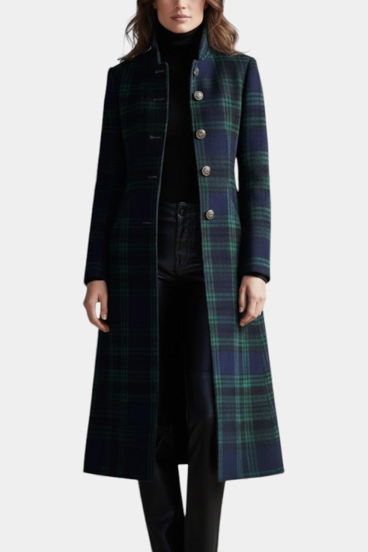 Glendine Elegant Plaid Coat