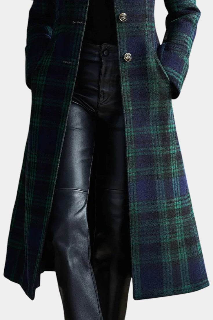 Glendine Elegant Plaid Coat