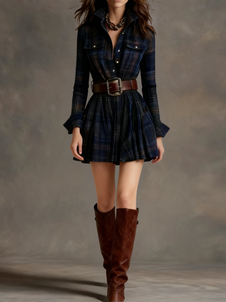 Evonne Vintage Mini Dress + FREE BELT