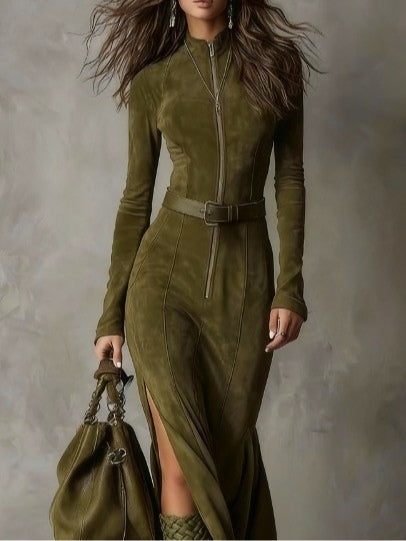 Meghan Suede Maxi Dress