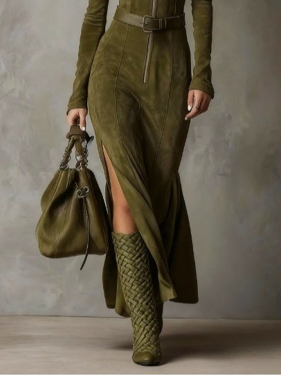 Meghan Suede Maxi Dress