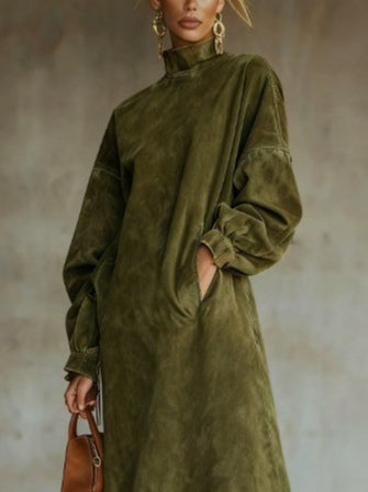 Aurora | Suede Dress with Fringes