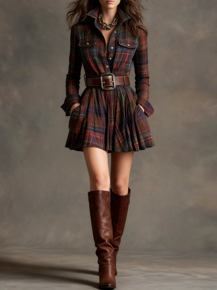 Evonne Vintage Mini Dress + FREE BELT