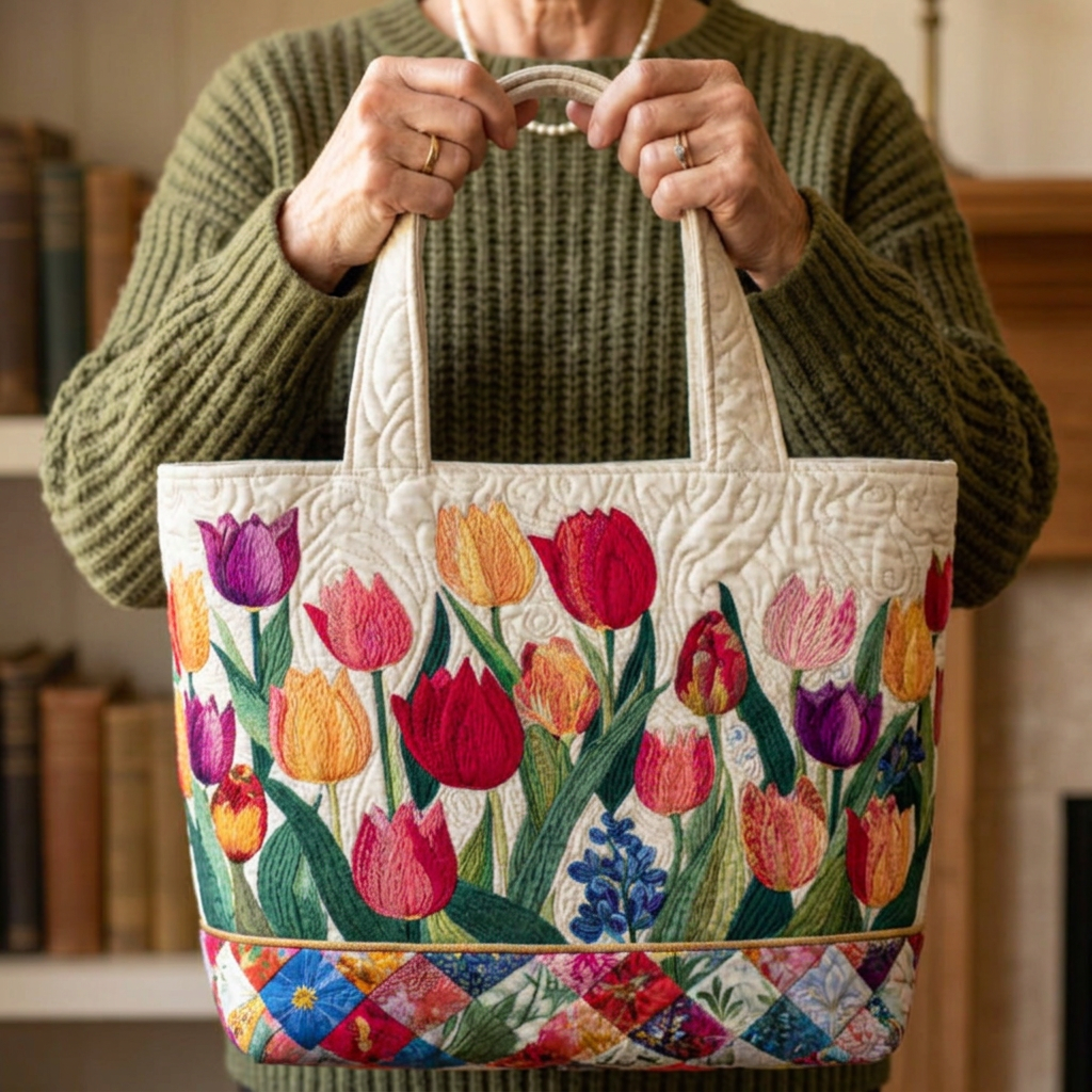 Handmade Bag with Tulips