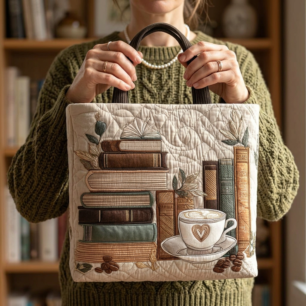 Handmade Bag with Cafe Motif