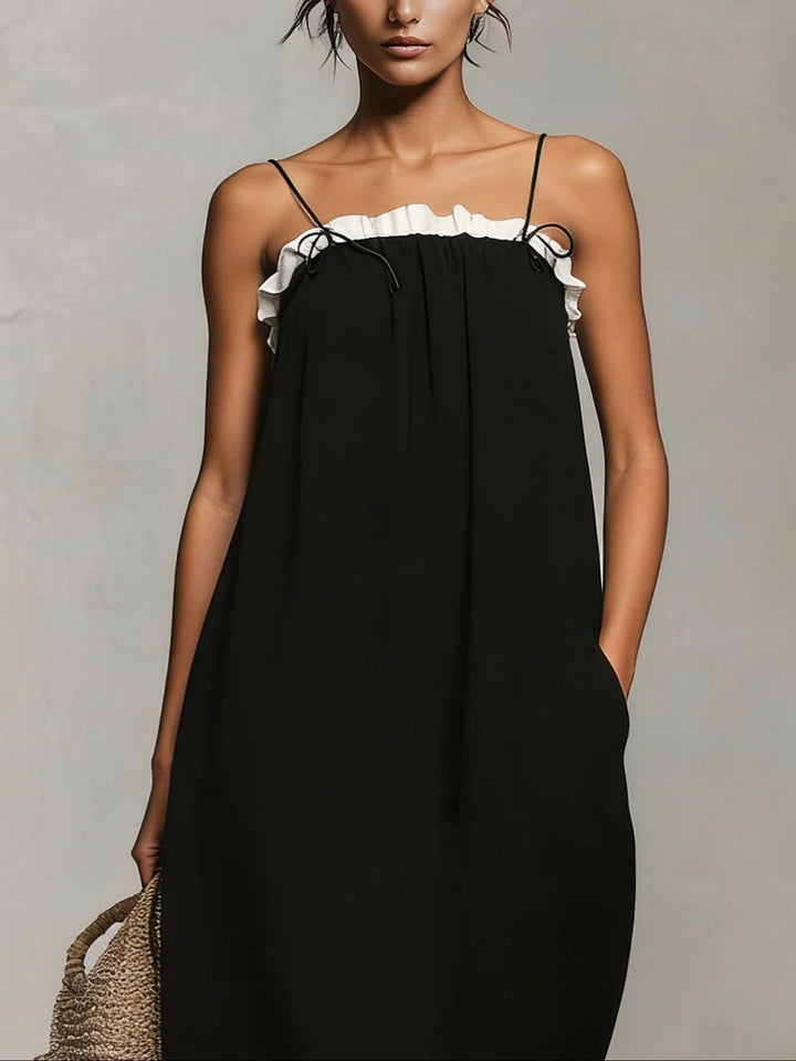 Mirelle | Maxi Dress with Color Blocks and Spaghetti Straps