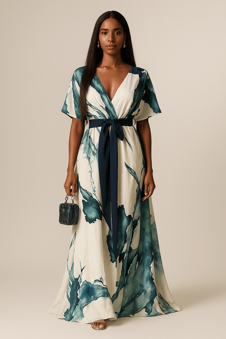 Serene Elegant Artistic Maxi Dress