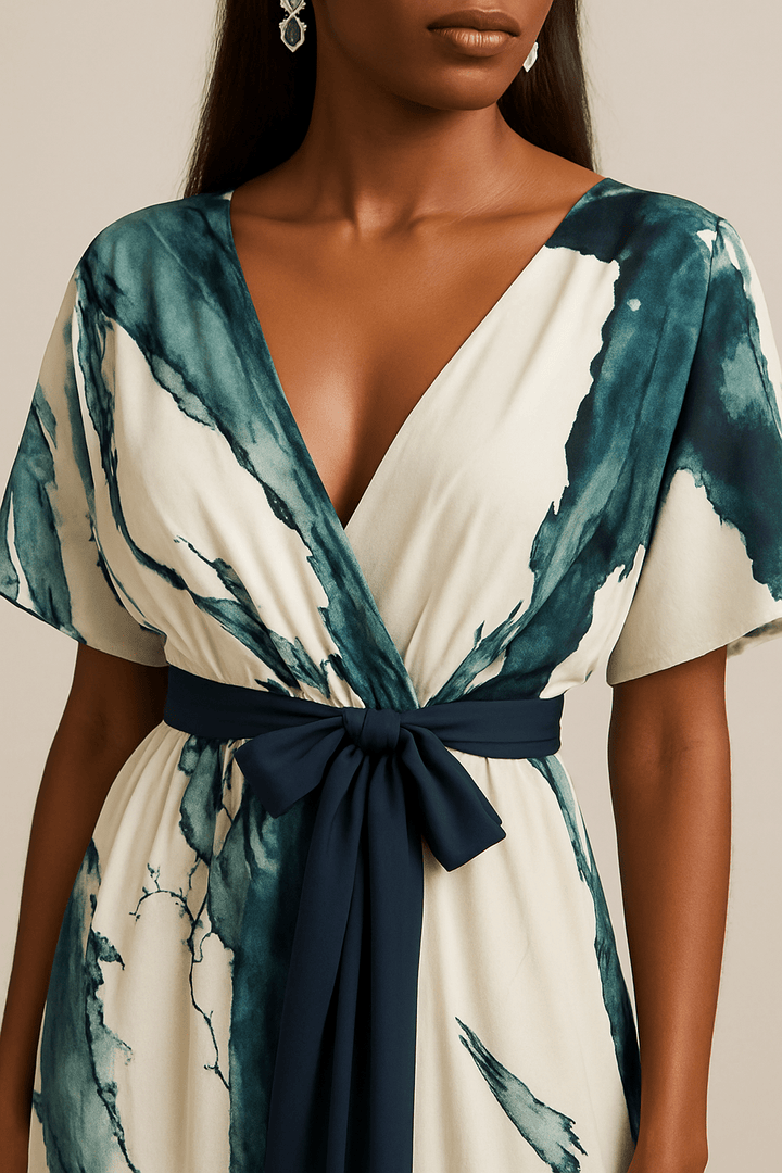 Serene Elegant Artistic Maxi Dress