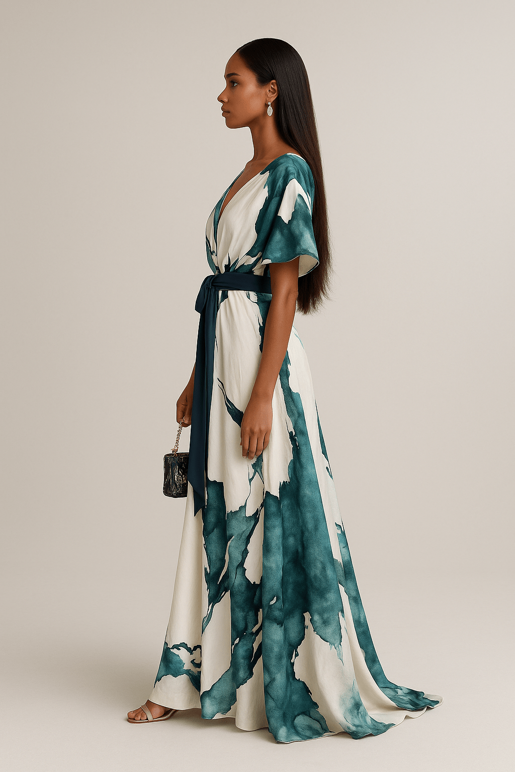 Serene Elegant Artistic Maxi Dress