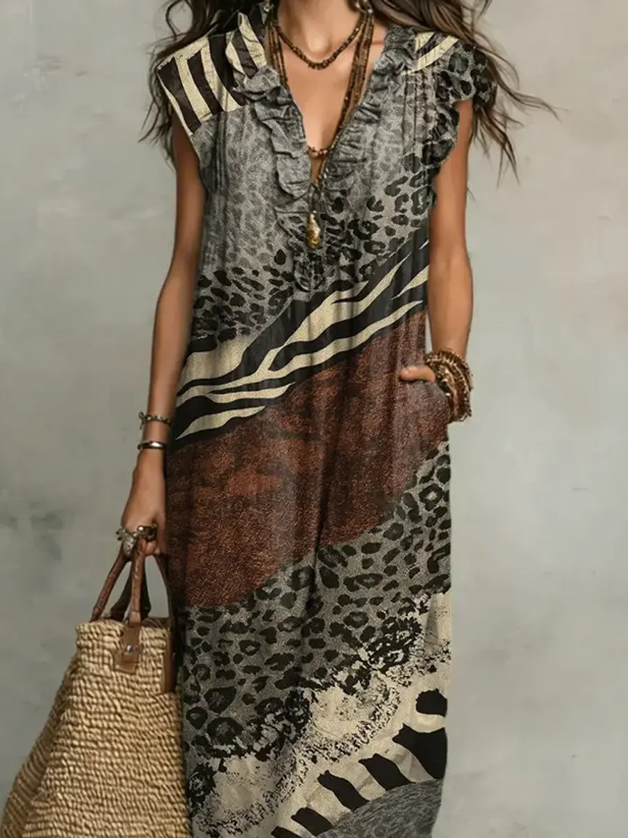 Shirley Mixed Print Maxi Dress