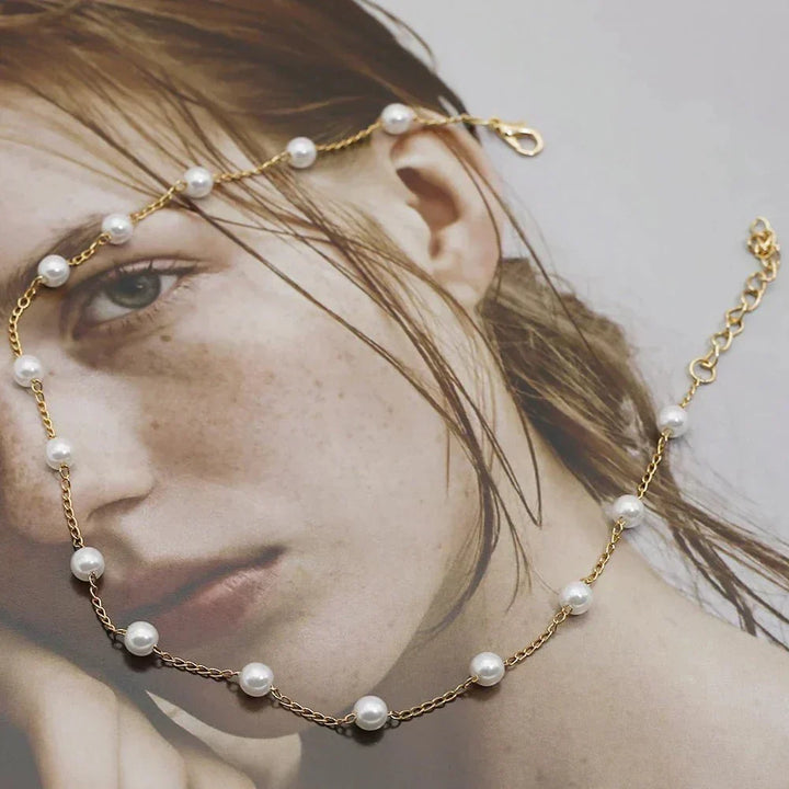 Lustra | Gold Pearl Necklace