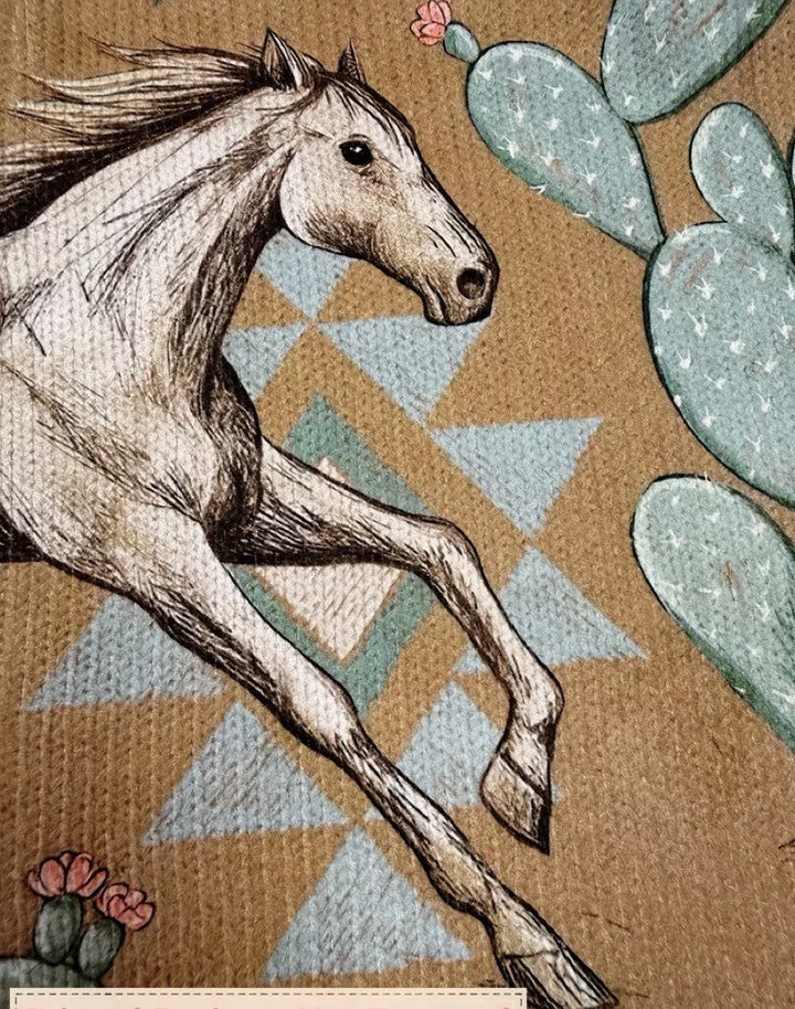 Perpetua | Desert Horse and Cactus Zip Cardigan
