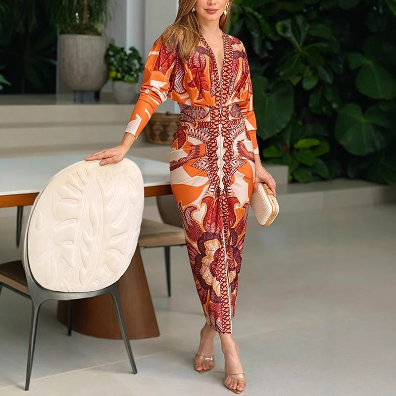 Blysse Elegant V-Neck Dress