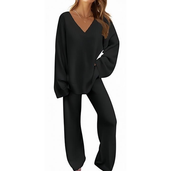 Karla V-Neck Long Sleeve Sweater & Pants Set