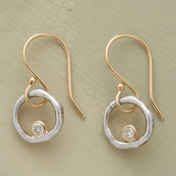 Elaria | Vintage Gold & Silver Zirconia Earrings