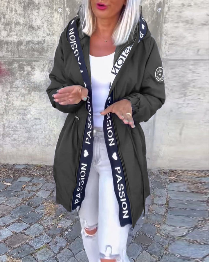 Camila | Hooded Drawstring Midi Parka