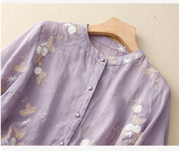 Kourtney | Chic Blouse with Floral Accents